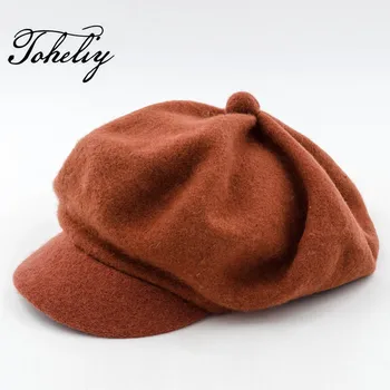 

Autumn Winter Women's Fashion 100% Wool Cute Ladies Hats Vintage Trendy Derby Bowler Top Fedora Hat Cap for Woman Bucket