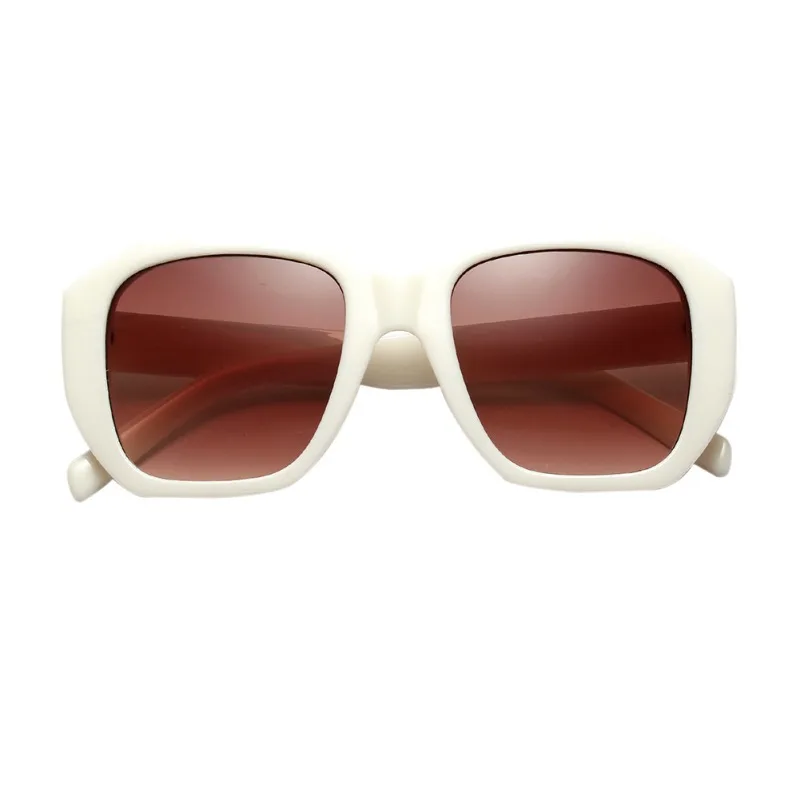 

Retro Simple Personality Sunglasses Literary Square Shape Clear Colored Lens Festival Fashion PC Frame Lens AC Sunglass UV400