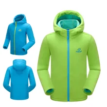 Children Hooded fleece jacket Thickening polar fleece jackets outdoor sports Skiing camping Windproof breathable warm jacket