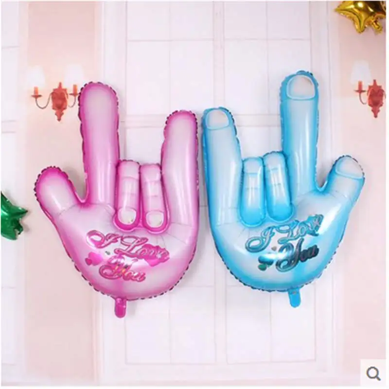 

1pc Large Finger Foil Balloons Love Balloon Wedding Party Decorations I Love You Printed Air Globes Baby SHower Party Supplies