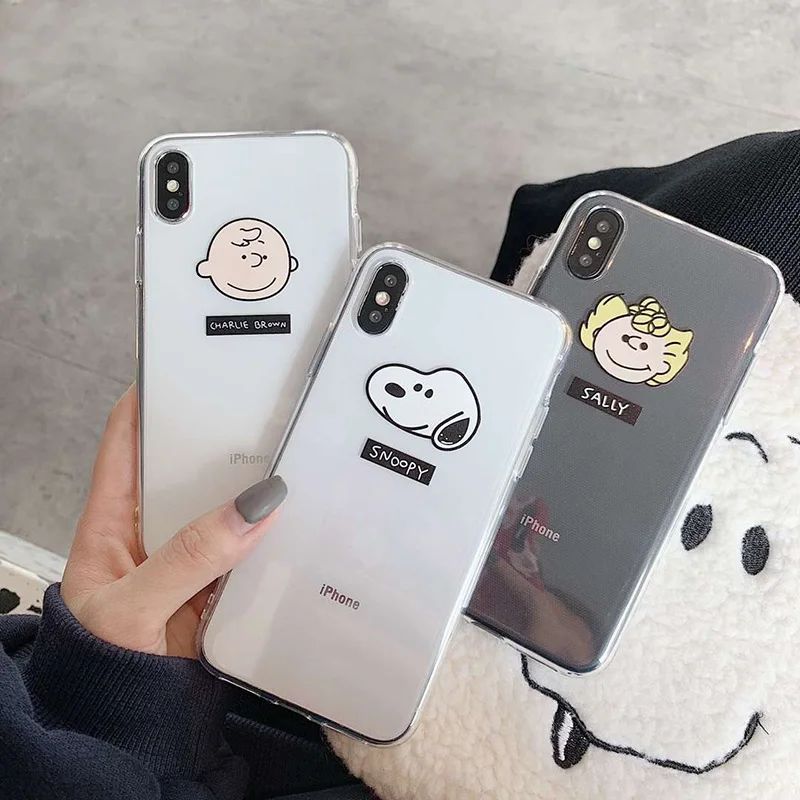 

Cute Dog and Charlie Brown and Charlie Sally phone case for iphone X XS XR MAX 6 6s 7 8 plus transparent soft silicone case