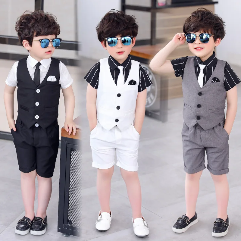 

4pcs Suit for Boy Single Breasted Boys Suits for Weddings Costume Enfant Garcon Mariage Blazer Jogging Garcon Kids Suits Clothes