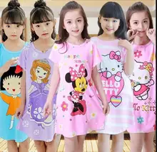 UM % A882 meninas Grandes verão de manga curta Camisola Pijamas crianças encantadoras camisola bonito dos desenhos animados dormir do bebê da criança vestido de Roupão de Banho
