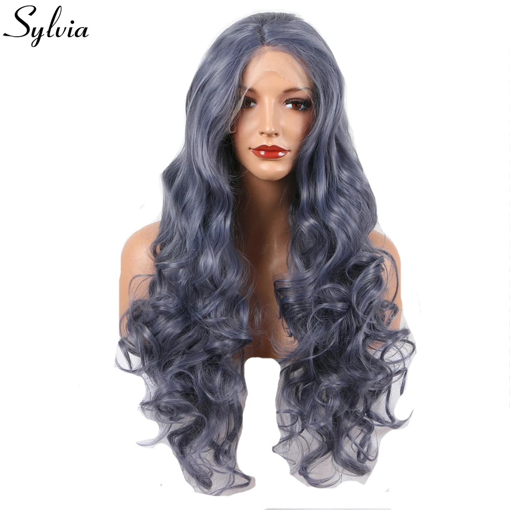 Sylvia Titanium Blue Grey Body Wave Hairstyle Synthetic Lace
