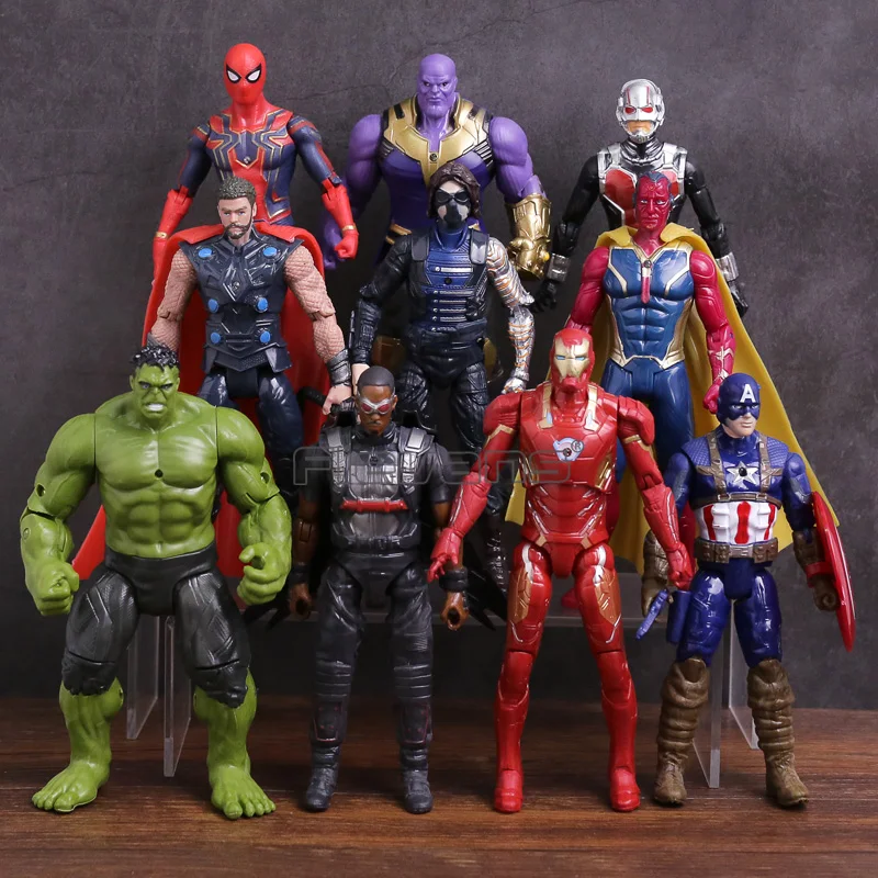 

Avengers 3 Infinity War Hulk/Iron Man/Spiderman/Thanos/Vision/ Captain America/Ant Man/Thor/Loki PVC Action Figure Set Kids Toys