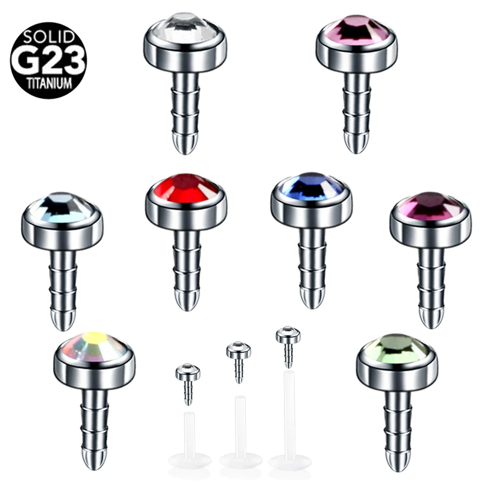 

1PC G23 Titanium Bioplast Flexible Labret Stud Lip Piercing Rings 16g Ear Cartilages Tragus Helix Piercing Fashion Girls Jewelry