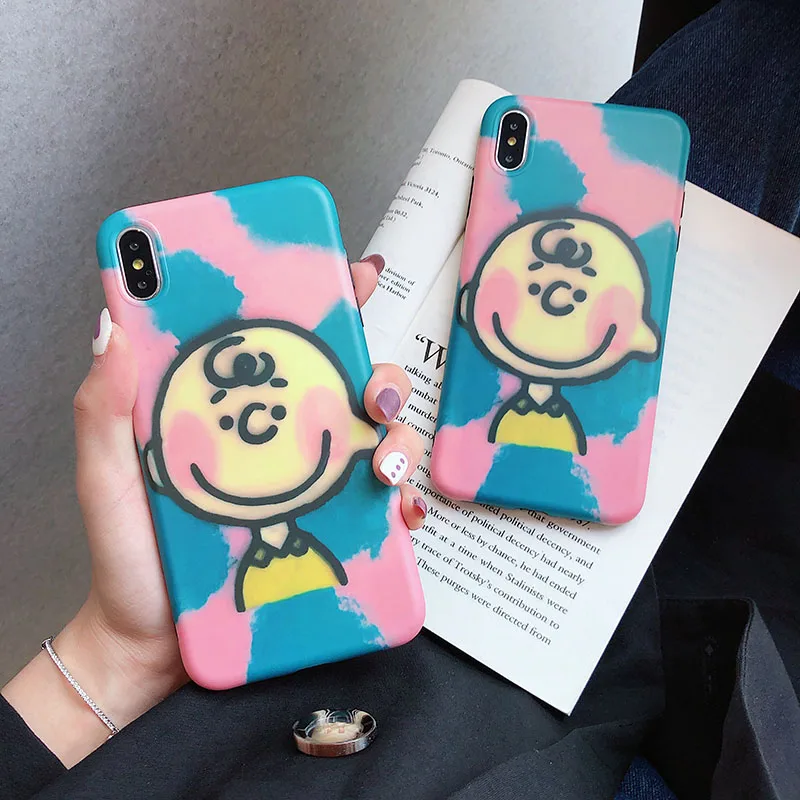 

Cute Cartoon Peanut Charlie brown phone case For iphone 8 case IMD Soft silicone cover For iphone6 6s 7 8plus x xr xs max Capa