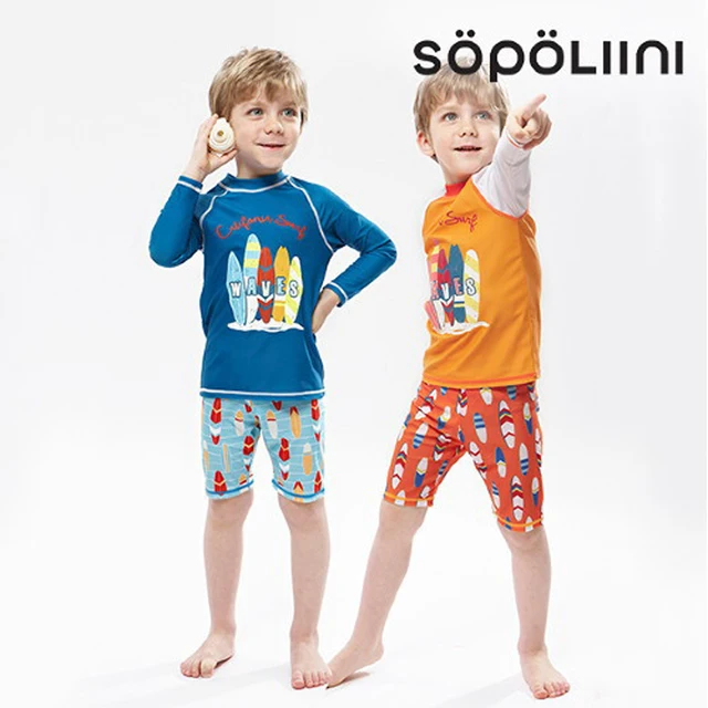 Cheap Swimsuit For Children Sexy Kids Swimsuits Bikini Children's Swimwear 2018 New Long Sleeve Pants Sun Big Boy Swimming Animal