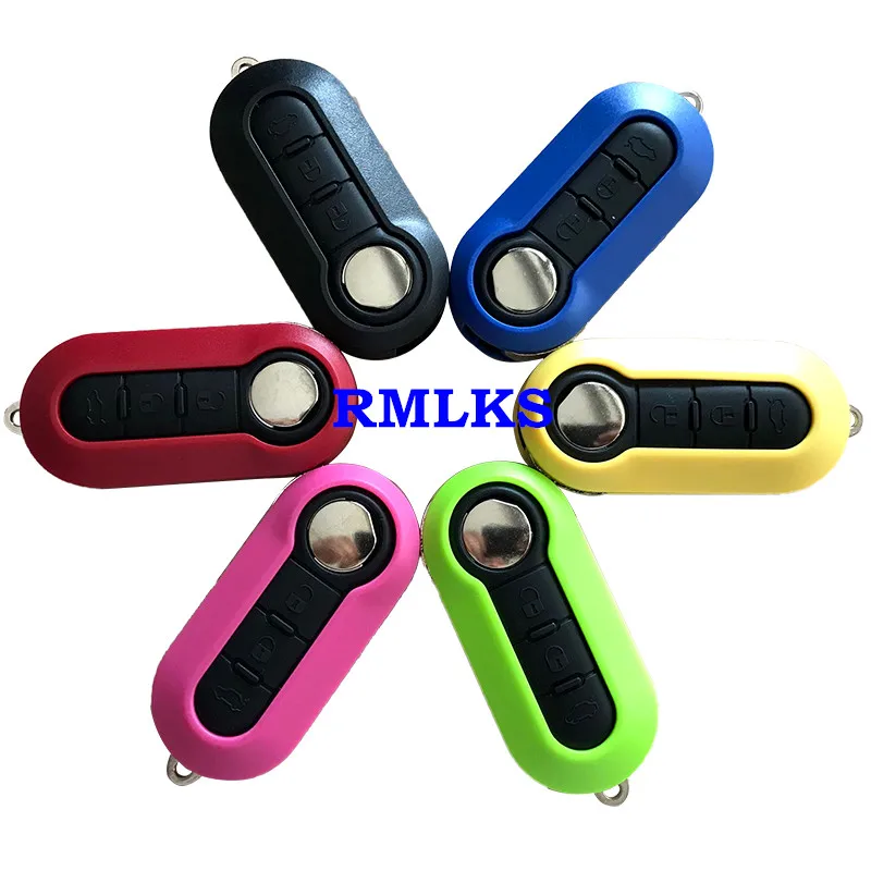 

RMLKS Key Case 3 Buttons Flip folding Remote Key Case Shell Cover For FIAT 500 Panda Punto Bravo Car Alarm Keyless SIP22 blade
