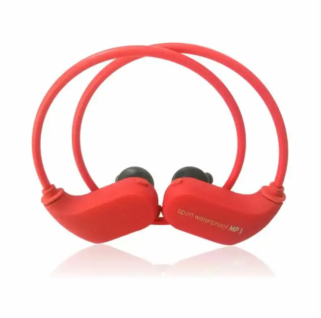 Память 4 ГБ/8 ГБ беспроводной на голову плавательный mp3 Дайвинг водонепроницаемый спортивный MP3-плеер на голову спортивный водонепроницаемый MP3 - Цвет: Красный