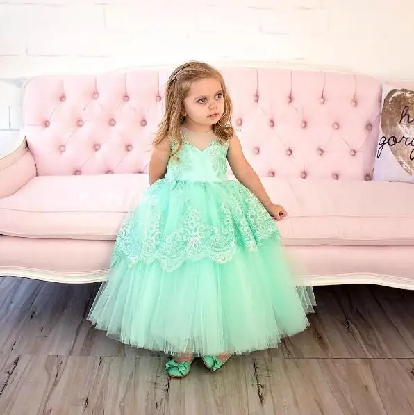 flower girl dress mint green