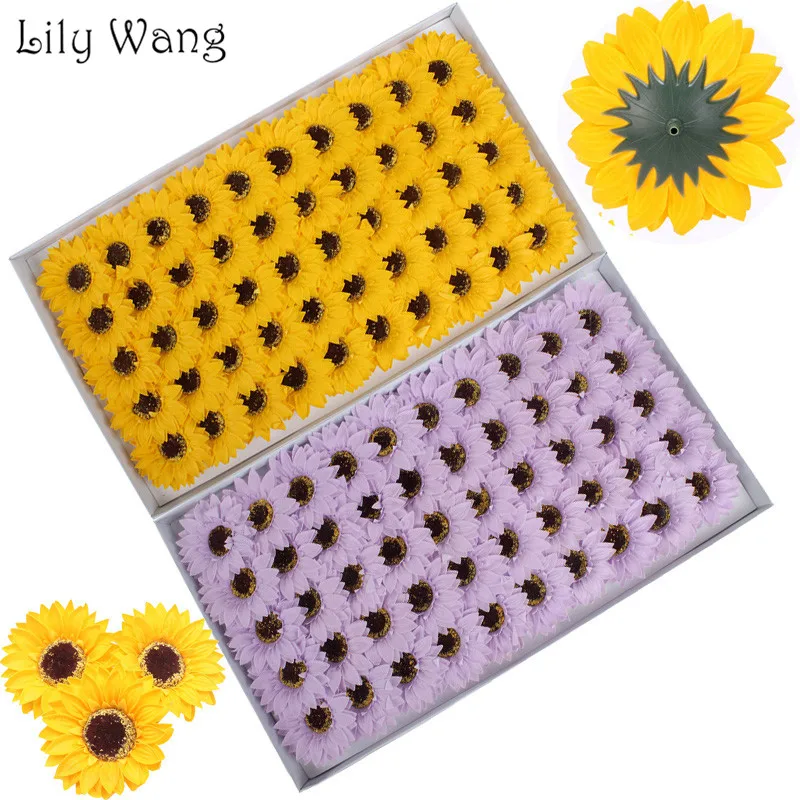 sunflower artificial flowers for wedding Soap Flower Head home decoration accessories Collocation Flower Shop Supplies JX011 (17)