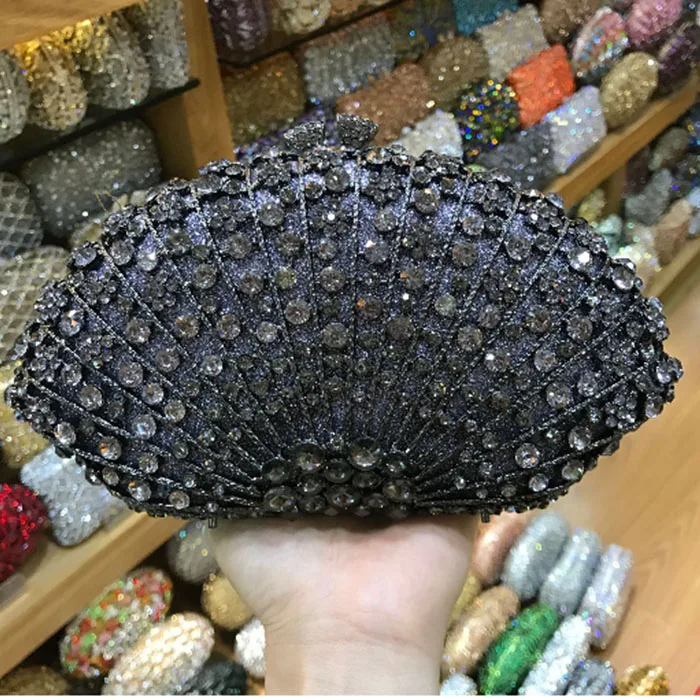 Бриллиантовая Женская металлическая вечерняя сумочка Minaudiere Кристальный кошелек