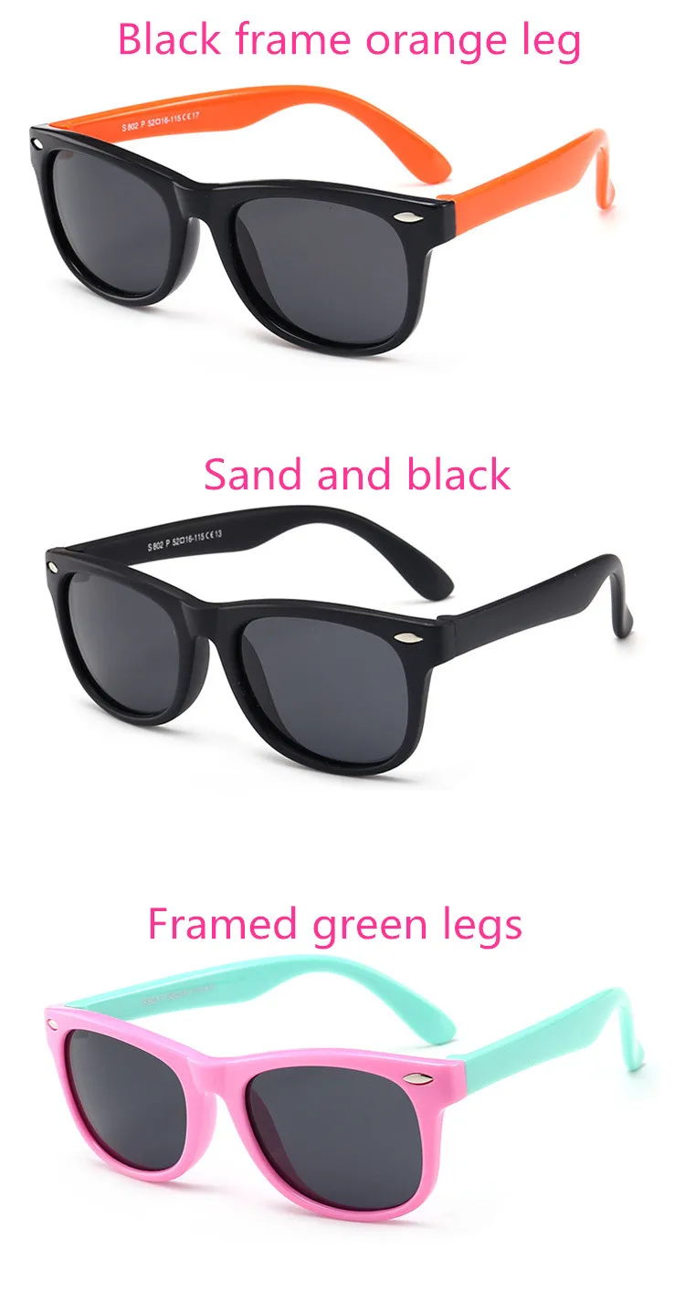ASOUZ2019 Новая мода для мальчиков и девочек поляризованные солнцезащитные очки UV400 квадратная силиконовая форма дети очки Марка дизайн