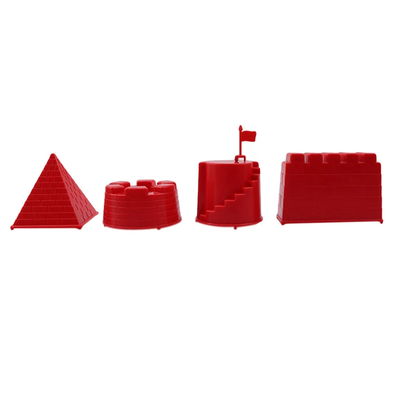 Креативная детская Пирамида замок из песка форма DIY Летний набор инструментов для пляжа Классические игрушки для игры в воду для детей - Цвет: Красный