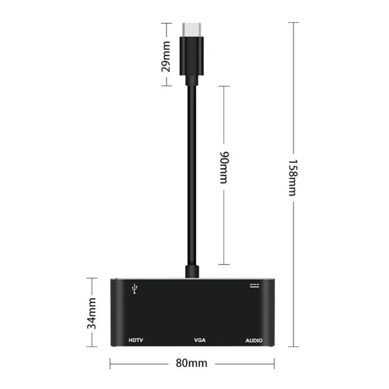 Высокое качество Тип-C переходник с внутренней резьбой Usb Тип-C USB Hub адаптер 3 в 1 взаимный обмен данными между компьютером и периферийными устройствами C концентратор HDMI USB3.0 с зарядки аудио конвертер