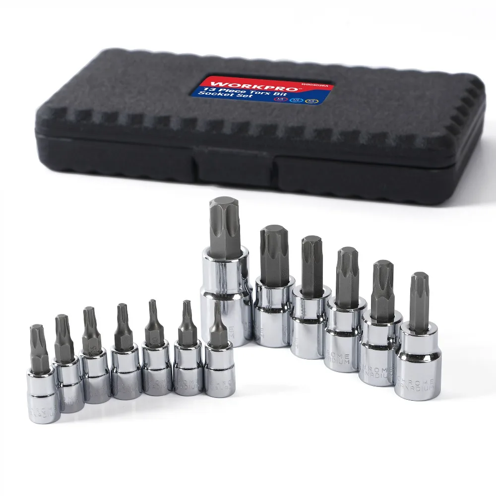 WORKPRO 13 шт. торкс бит Набор розеток 1/4 &quot3/8" 1/2 &quotDr. долото наборы домашних