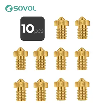 

10pcs/lot E3D V6 Extruder Nozzle Brass Nozzles Print Heads 0.2/0.4/0.6/0.8/1.0mm 3D Printer Part for E3D M6 Makerbot