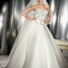 Лидер продаж; элегантные белые тюлевые подвенечные свадебные платья принцессы с бисером