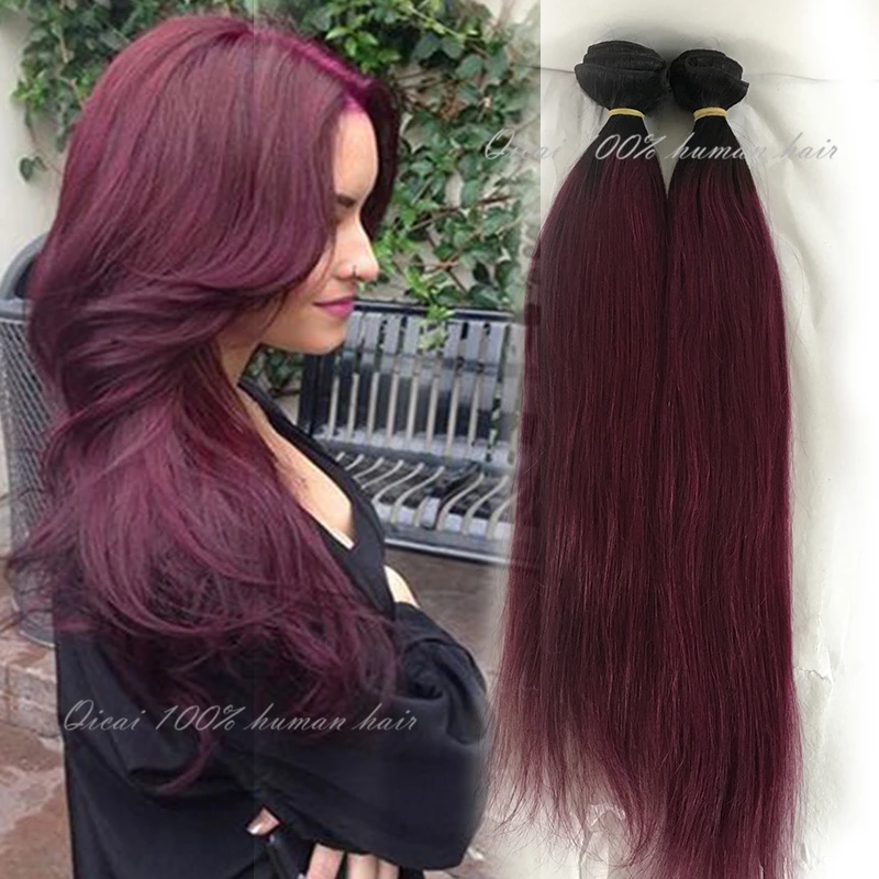 Popular Oscuro Root Ombre Extensiones De Cabello 1b99j Pelo