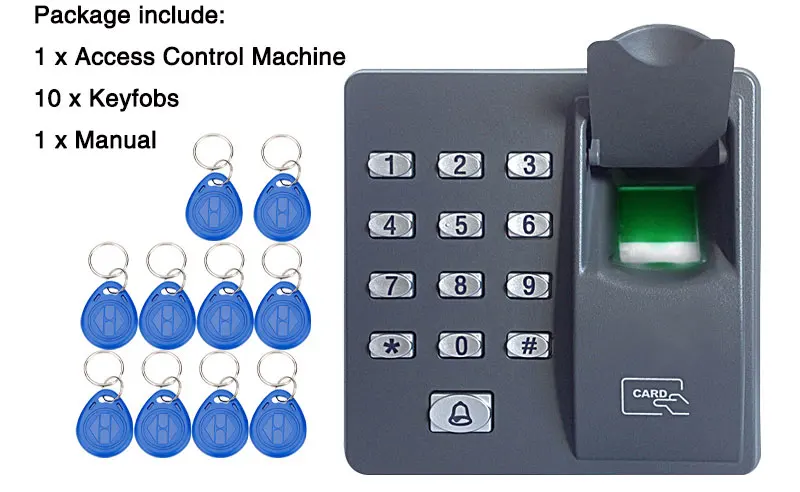 Цифровой Электрический RFID считыватель сканер пальцев система кодов биометрическое Распознавание отпечатков пальцев система контроля доступа X6+ 10 шт. брелоков