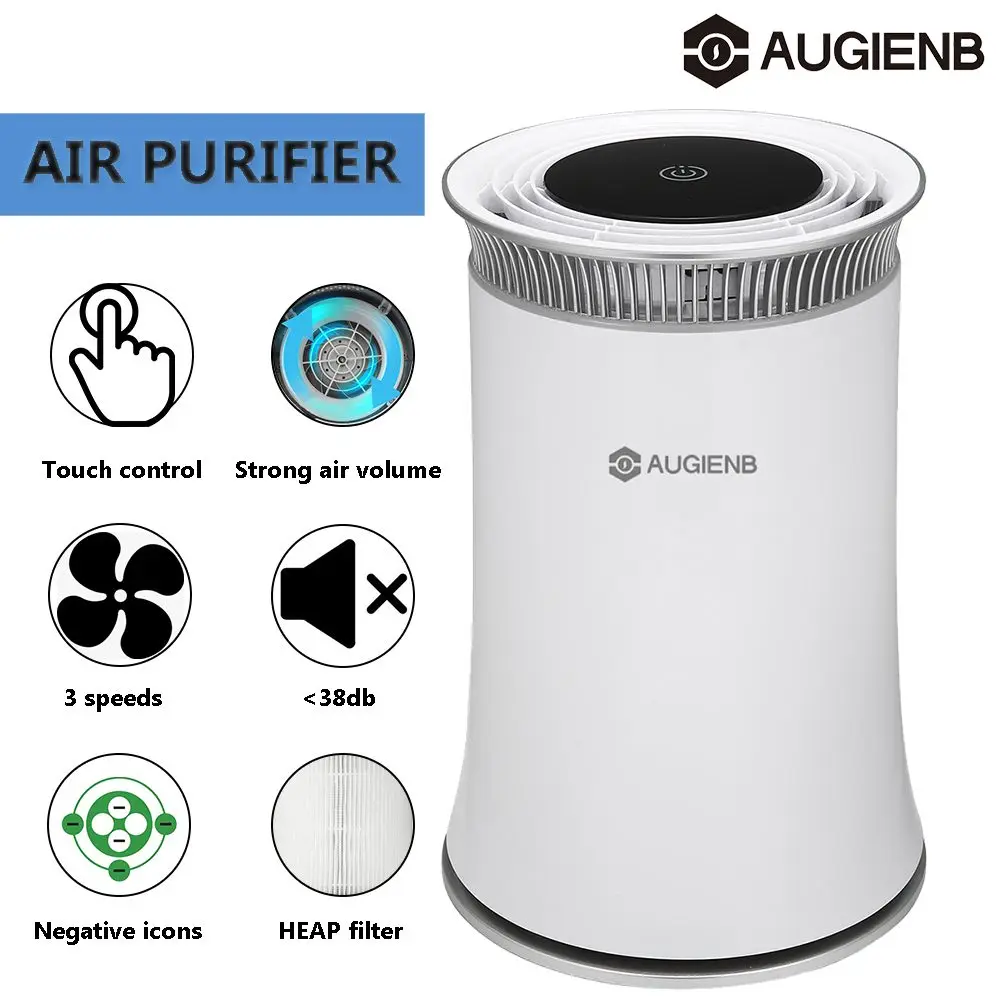 

AUGIENB Air Purifier With Negative Ion Composite Filter Fresh Air Smart 8H Timer Touch Button Control Fresh Air For Home Office