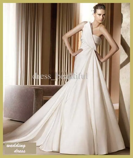 Asymmetrical Ivory Wedding Dress