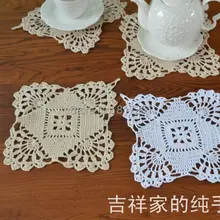 Новое поступление, Модные 6 фото/партия, 18 см, квадратные хлопковые подстаканники для свадьбы, кружевные подстаканники, как домашний декор, подстаканник, горшок, войлок