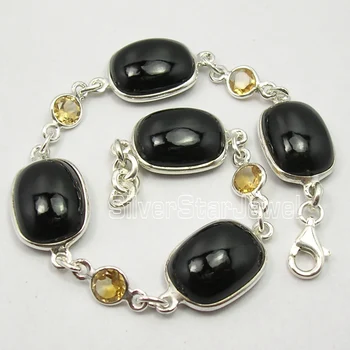 

Chanti International Solid Amazing BLACK ONYX & Citriness BESTSELLER Heavy Bracelet 8 3/8"