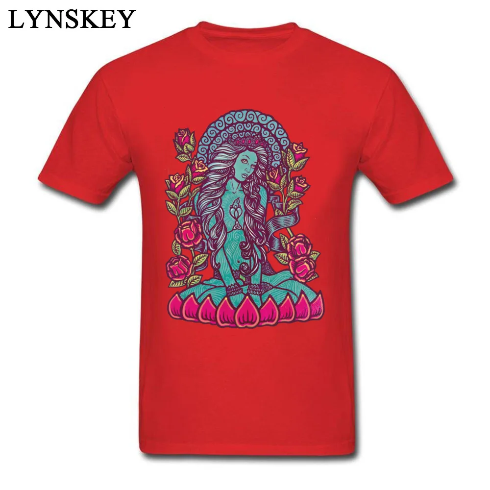 Normal Tops Shirts for Men Rife Summer Autumn O Neck Cotton Short Sleeve T-shirts Blue Tara Divine Gea Goddess Gift Tee Shirt Blue Tara Divine Gea Goddess red