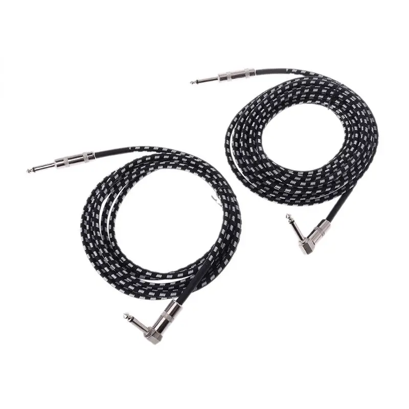 

Guitar Cable Connect Output Wire 1/4"6.35mm I+L Plug Woven Jacket