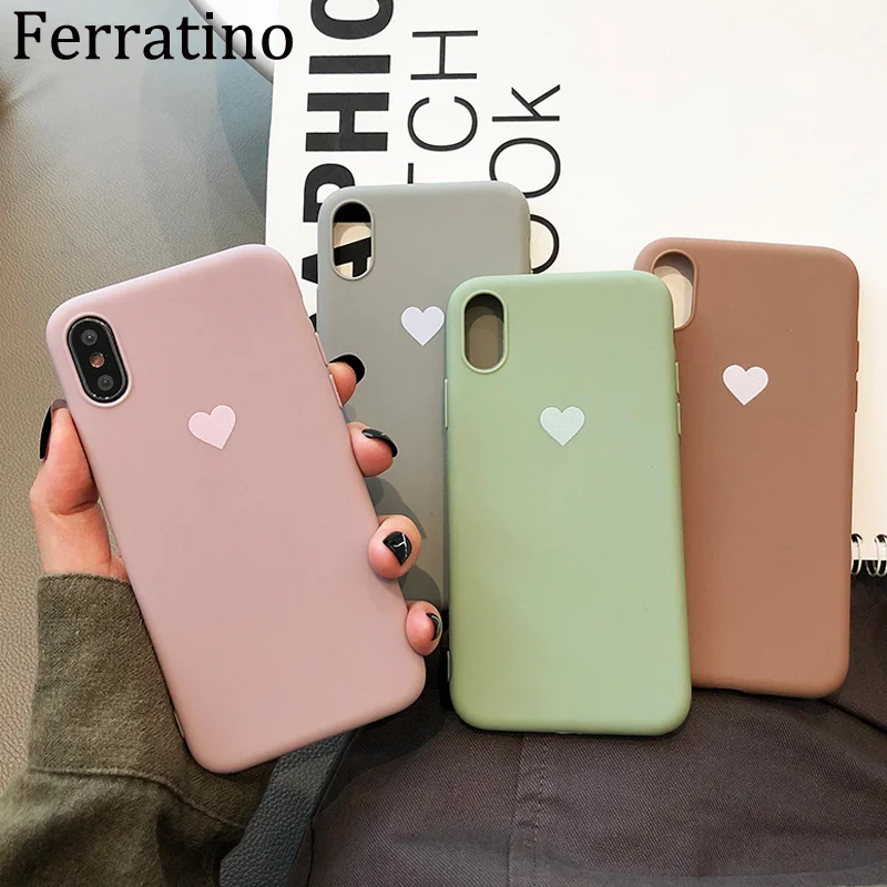 Чехол ярких цветов для iPhone XR XS X Max милый чехол телефона с сердечком 6 6S 7 8 Plus мягкий