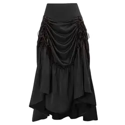 Юбка Винтаж Клубное платье вечернее вечерние стимпанк готический, викторианской эпохи стиль однотонные 2019