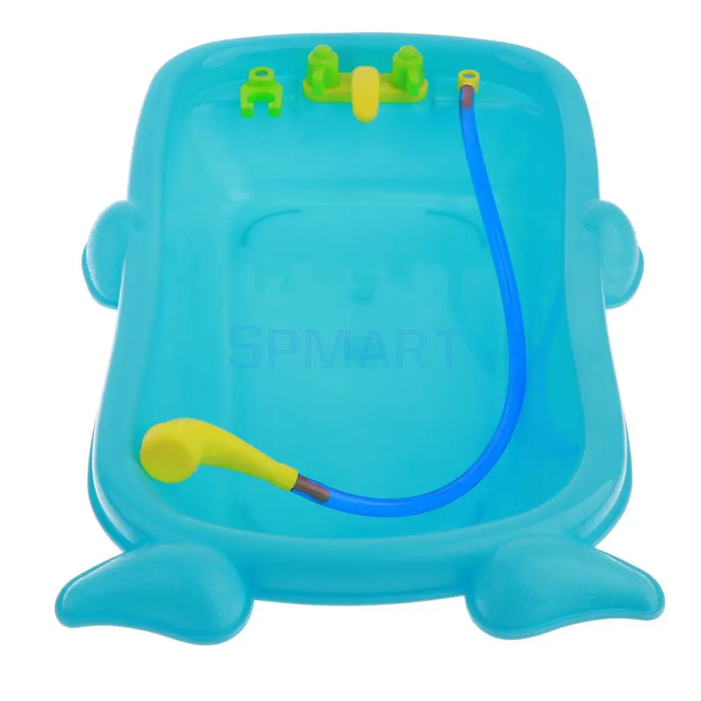 Set of Kid Baby Role Pretend Play Game Taking Care Doll Bath in Bathtub Developmental Educational Water Toy w/ Doll Gift