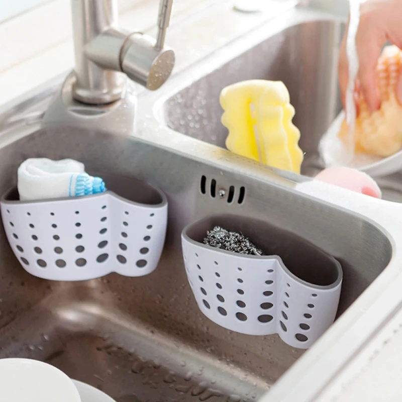 Sink Caddy Double Layer Sponge Holders for Bathroom Kitchen Organization Baskets 