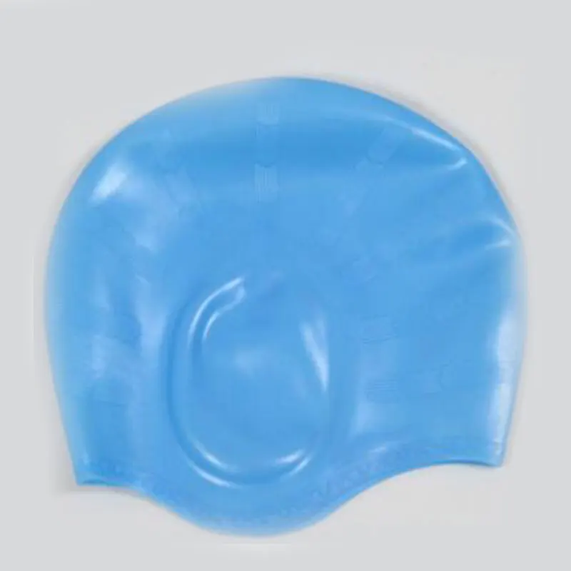 Kakaforsa человек Для женщин Высокая спандекс большой Размеры плавание носить Hat взрослых водонепроницаемые шапочки для купания силиконовая шапочка для плавания защитить уши - Цвет: Lake blue