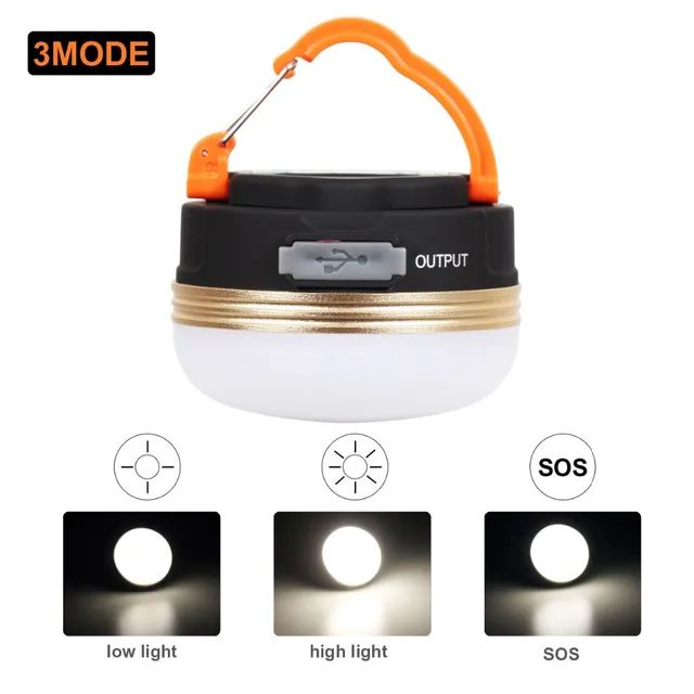 T-SUN Mini Camping Lights 3W LED Camping Lantern Tents lamp Outdoor Hiking Night Hanging lamp USB Rechargeable 2