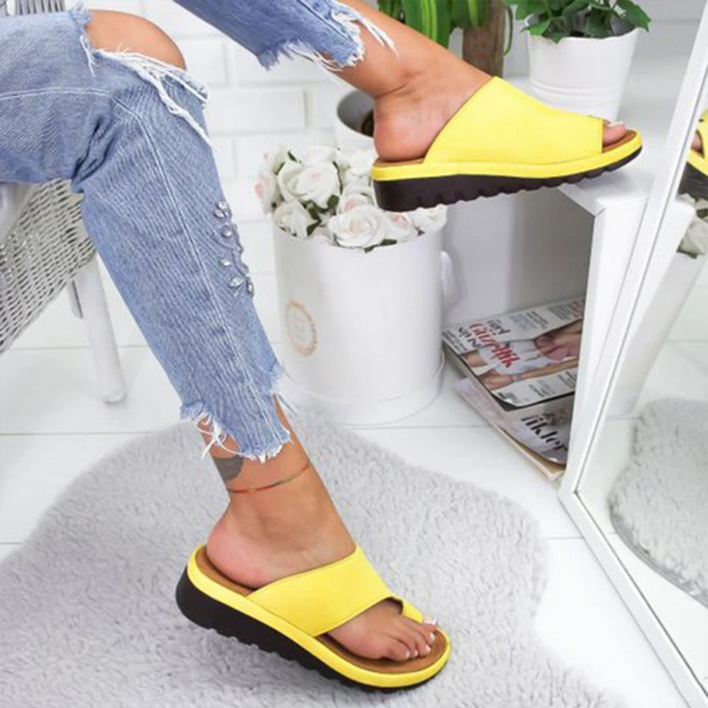 Women Shoes Big Toe Foot Correction Sandals Comfy Platform Flat Sole Ladies Casual Soft Orthopedic Bunion Corrector Dropship