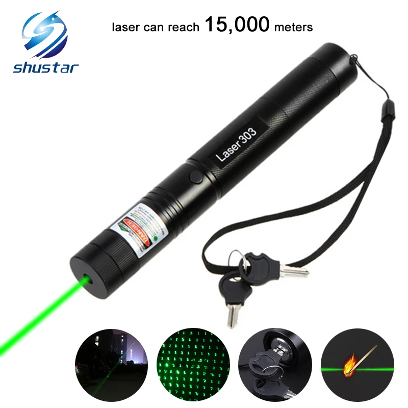 LED Flashlight 5000mw Laser 303 Laser Pointer High Power Green Laser