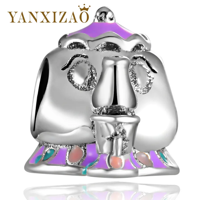 

Yanxizao Silver 925 CZ Cute Women Beads Fit Pandora Style Bracelet Pendant Necklace Cartoon Purple Jewelry Birthday Gifts W378