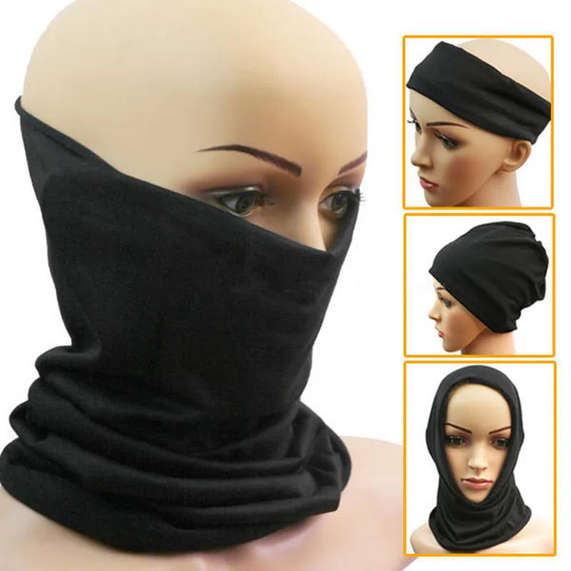 

3 in 1 Multifunctional Unisex Men Women Neck Warmer Winter Thermal Warm Snood Ski Scarf Hat Beanie Balaclava Face Mask Black