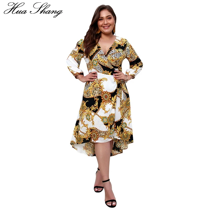 

Leopard Retro Printing Vintage Dress 2019 Fashion Women Summer V Neck High Waist Wrap Dress Plus Size Ladies Tunic Beach Dresses