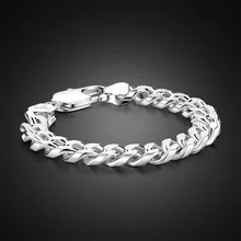 Европа и США веер 925 пробы серебряные новые мужские браслеты, Толстые браслеты, подарок на день рождения бойфренда Настоящее серебро