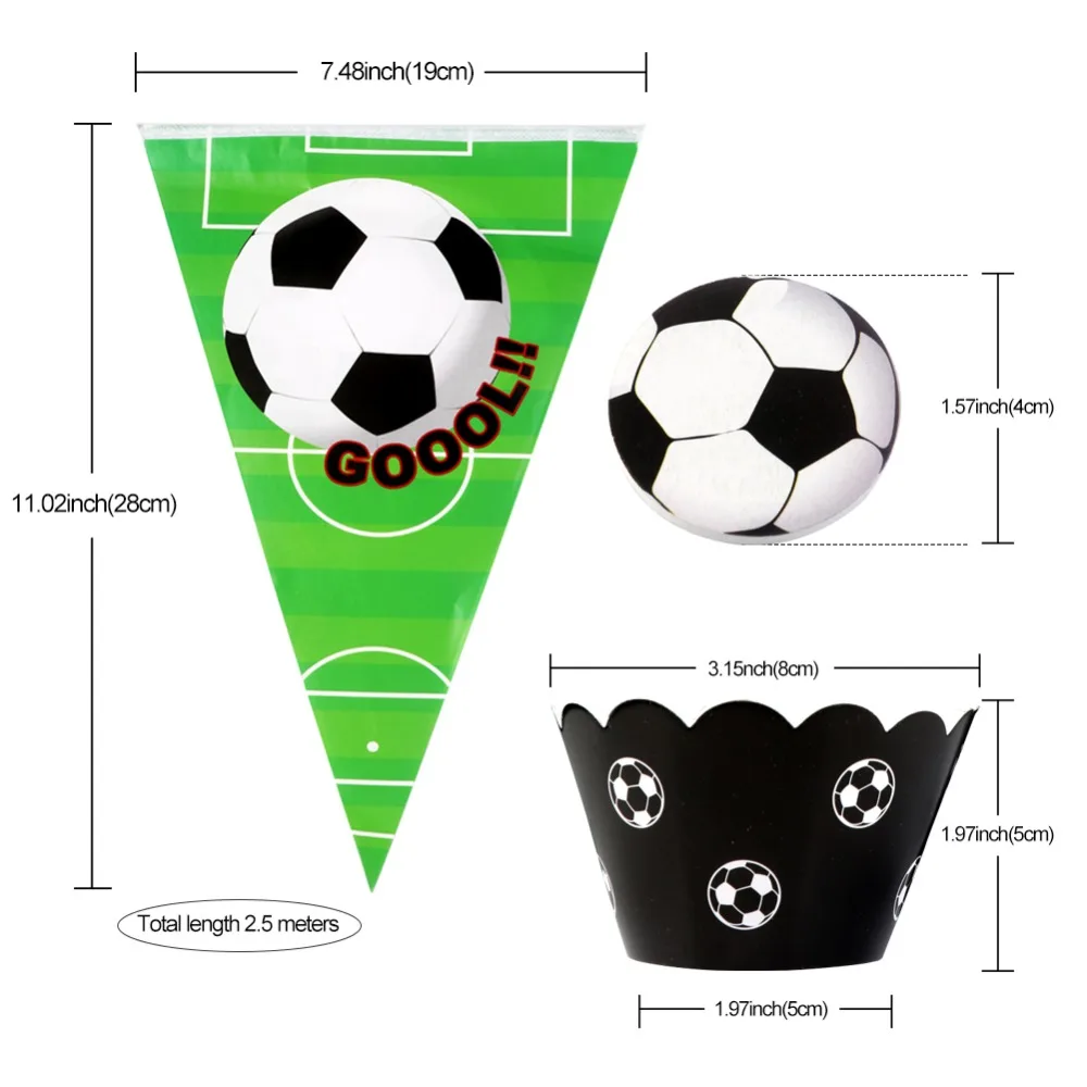 OurWarm футбол баннер кекс обертка топперы для празднования дня рождения Декор футбольная тематическая вечеринка футбольные болельщики