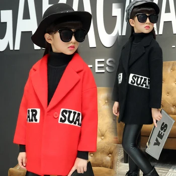 

Girls winter child outerwear 2016 child top big girl all-match fashion overcoat
