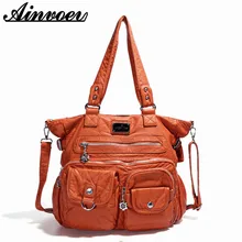 Ainvoev ретро сумки через плечо, Повседневная сумка, большая вместительность, модная женская одноцветная сумка на одно плечо, сумка для девушек, вместительные сумки