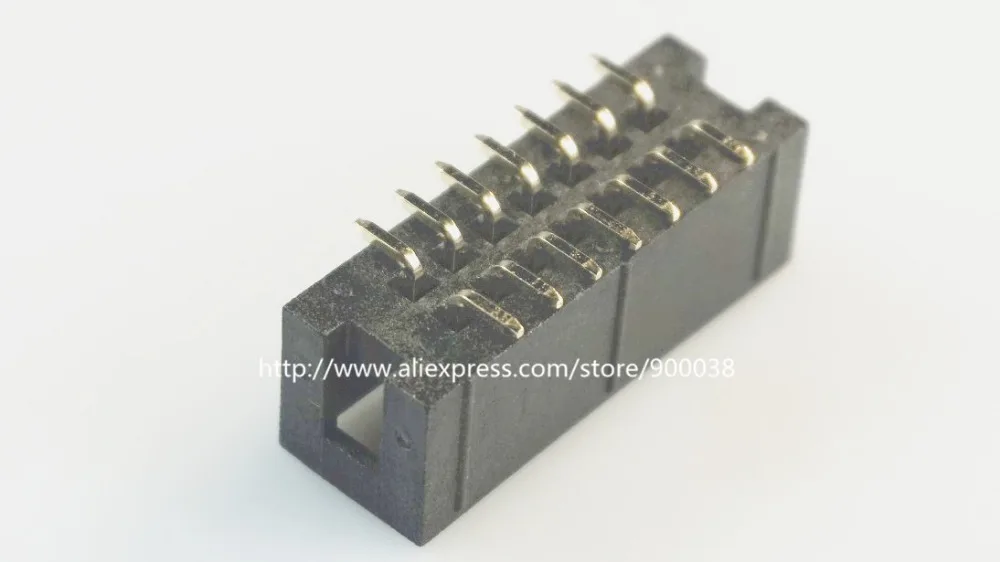 10Pcs 2.54mm 2x7 Pin 14 Pin Straight Male Shrouded PCB Box header IDC Socket