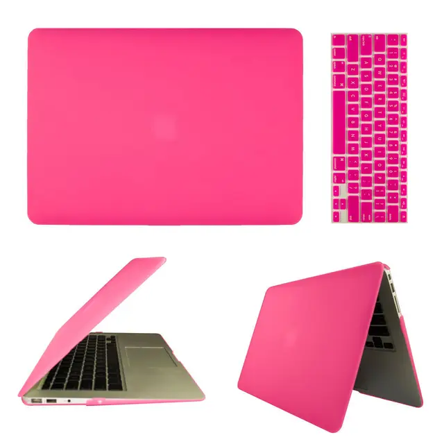 ANKI Hot Pink Laptop Rubberized Hard Case Shell &Keyboard Cover For