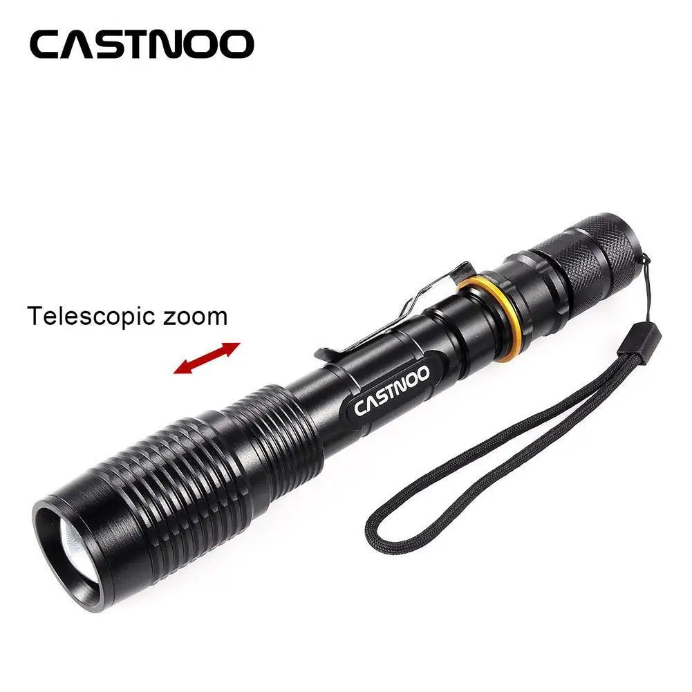 

CASTNOO Powerful 8000 Lumen T6 LED Flashlight Torch Tactical 5 modes camping hunting hiking lantern for 2x18650