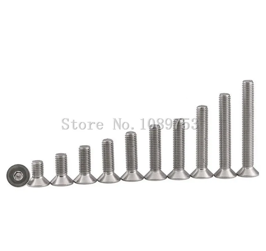 M5 304 Stainless Steel Allen Hex Socket Countersunk Flat Head Screw Bolt DIN7_